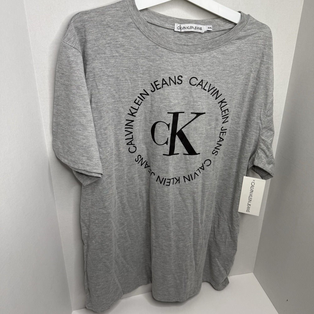 Calvin Klein Jeans CK Logo Graphic T-Shirt Gray NWT Men’s XXL